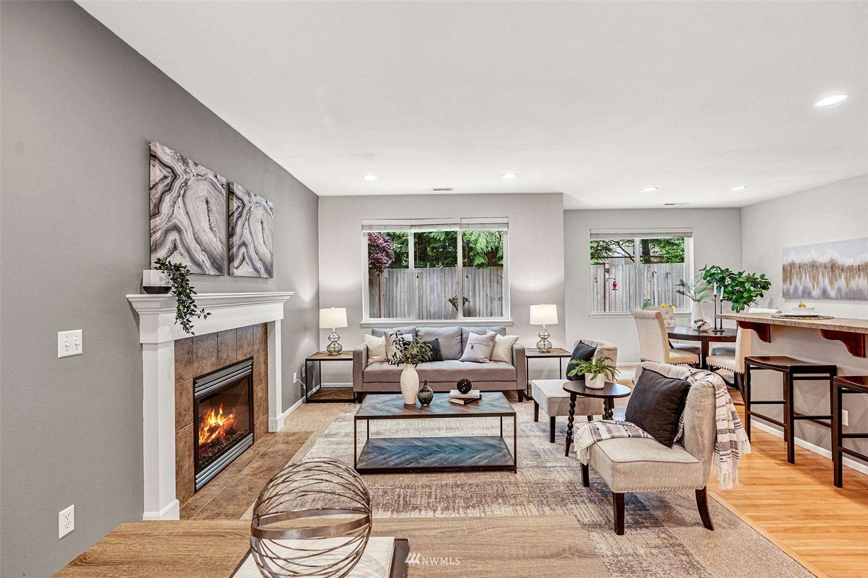 3509 160th Place Southeast Bothell, WA 98012 - Photo 2 of 31 a living room with furniture and a fireplace
