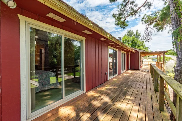 a balcony view with a sink