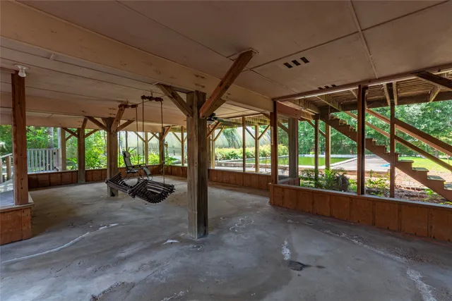 a view of a room with porch and furniture