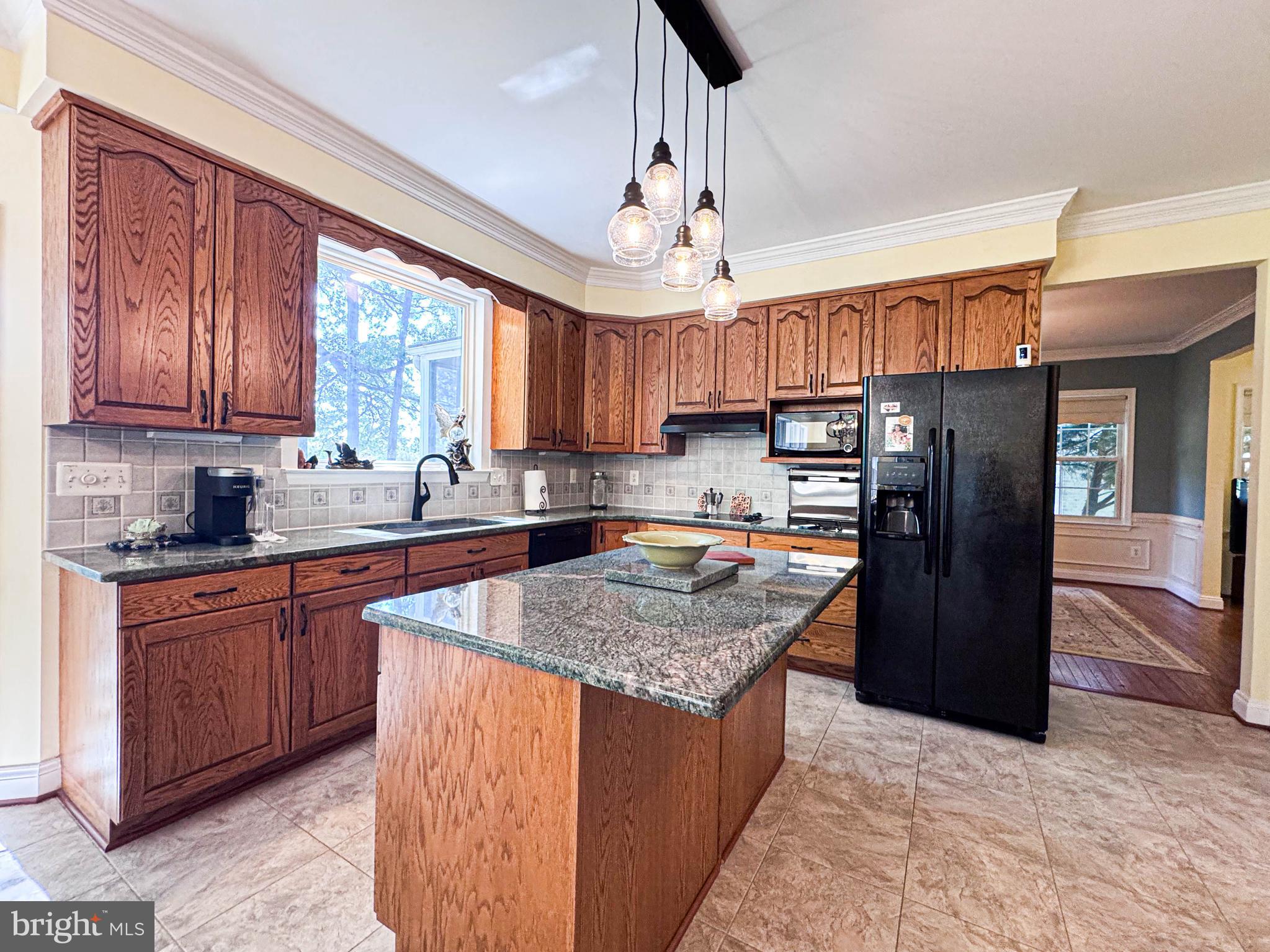 11325 Ingels Court Swan Point, MD 20645 - Photo 27 of 118 a kitchen with stainless steel appliances granite countertop a refrigerator a sink dishwasher a stove a kitchen island and chairs with wooden floor