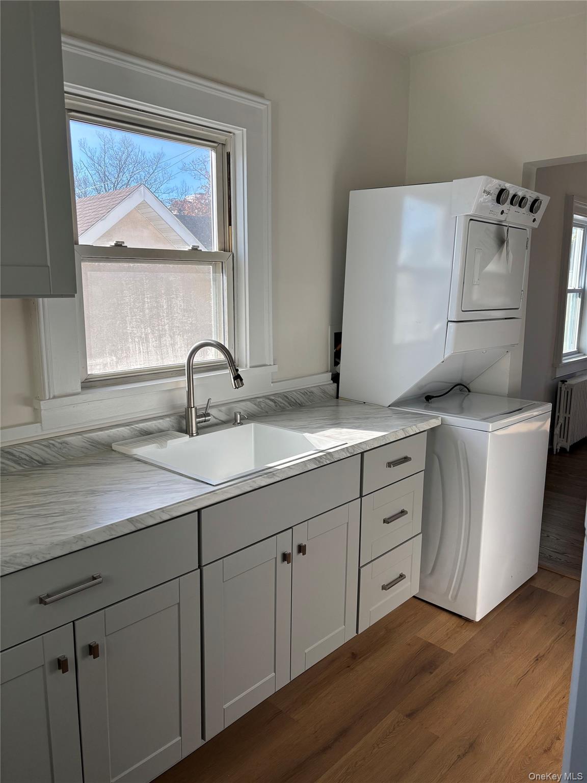 166 Lake Avenue, Unit 2 Tuckahoe, NY 10707 - Photo 11 of 14 Another view of Galley Kitchen w/new stackable Washer/Dryer