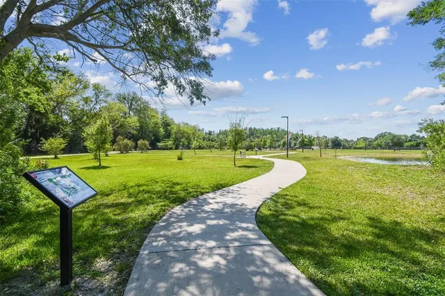 a view of a lake with outdoor space