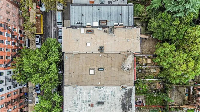an aerial view of a house