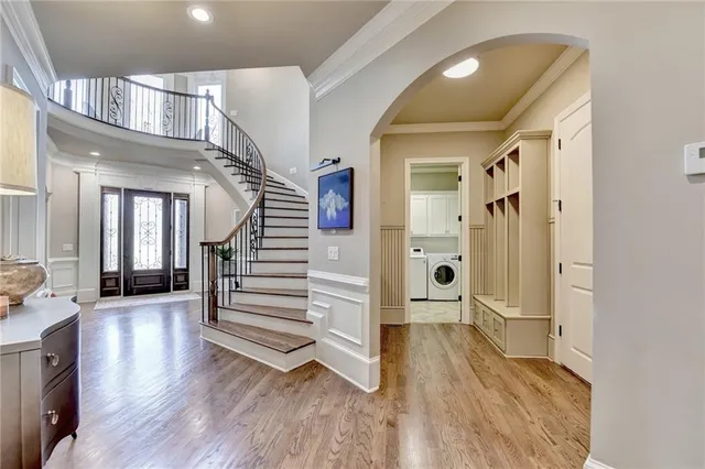 a bathroom with a sink vanity and a mirror