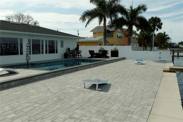 a view of a house with a patio