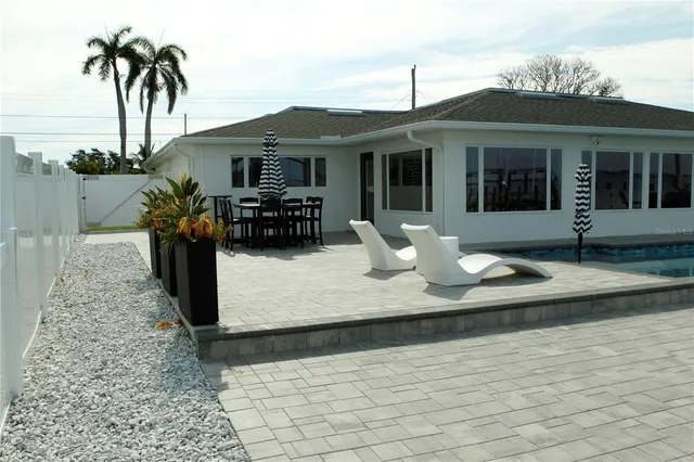 a view of a house with a patio