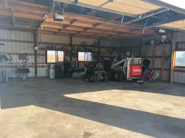 a view of a yard with an trees