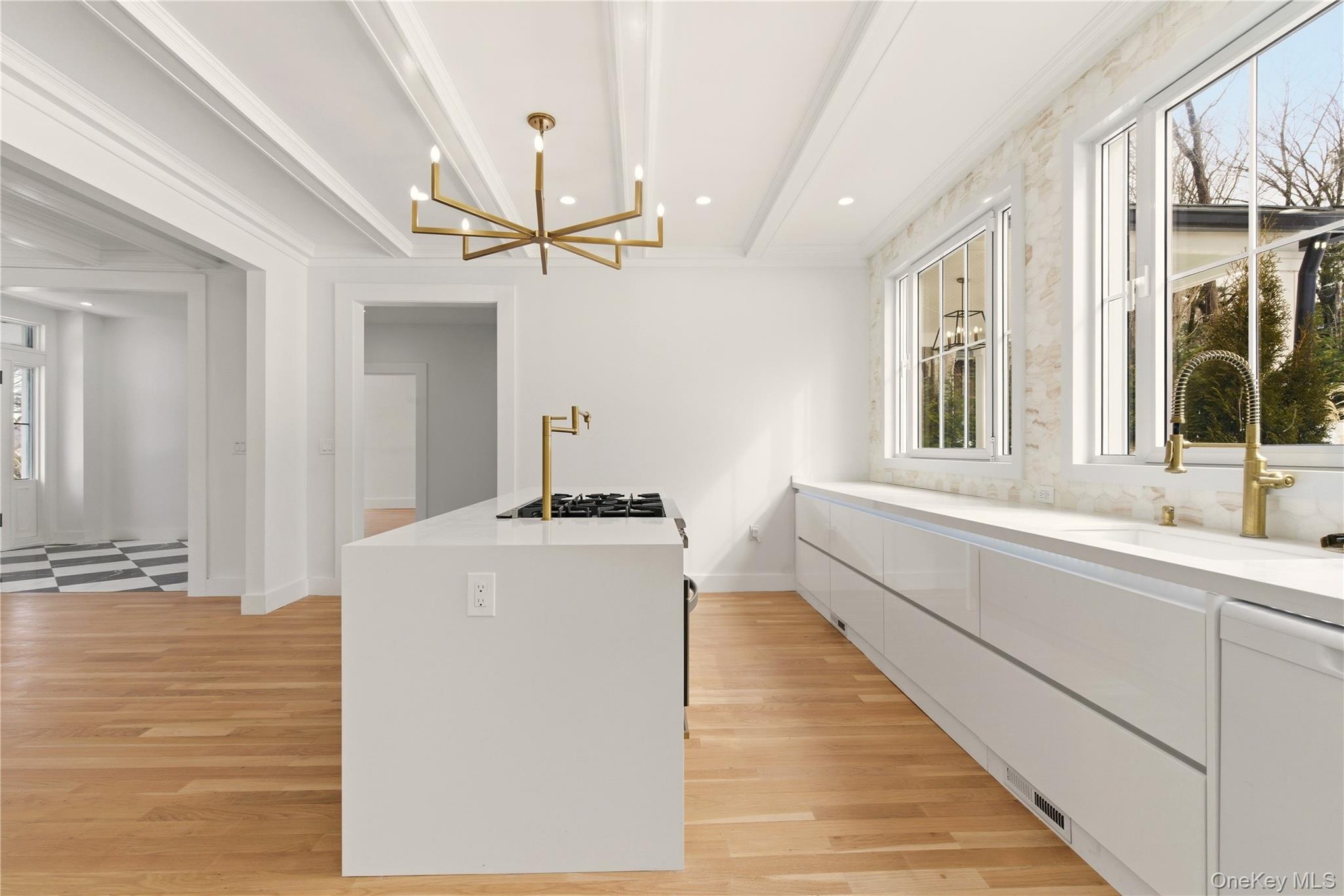 77 Cove Road Oyster Bay, NY 11771 - Photo 14 of 46 Kitchen with White Lacquer Cabinets.