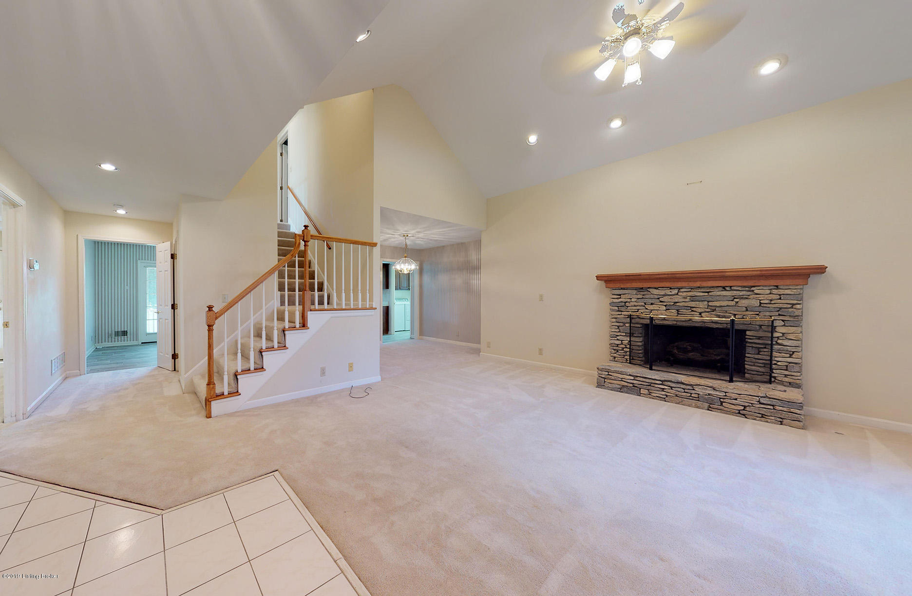 10410 Long Home Road Louisville, KY 40291 - Photo 10 of 51 Gas Fireplace with Stone Hearth