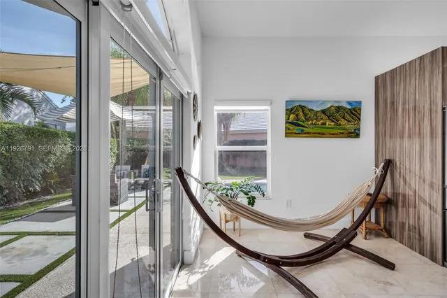 a view of a furniture in a balcony