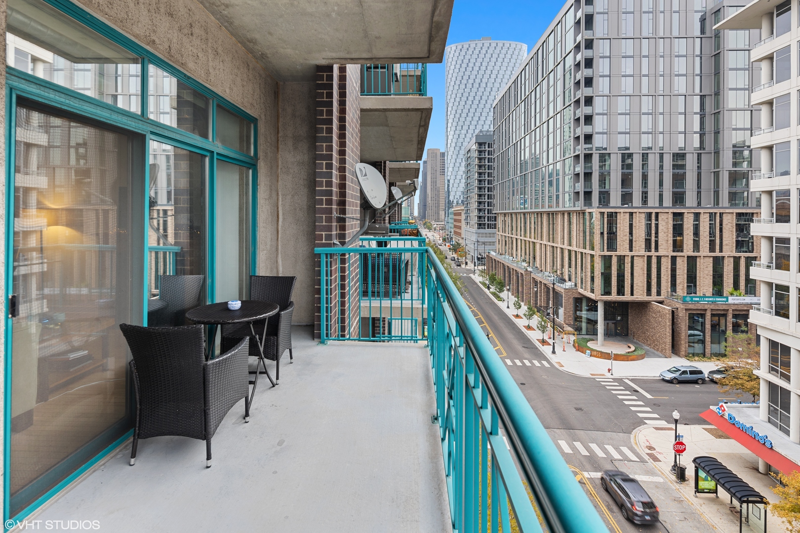 910 West Madison Street, Unit 603 Chicago, IL 60607 - Photo 9 of 15 a balcony view with two chairs and a table
