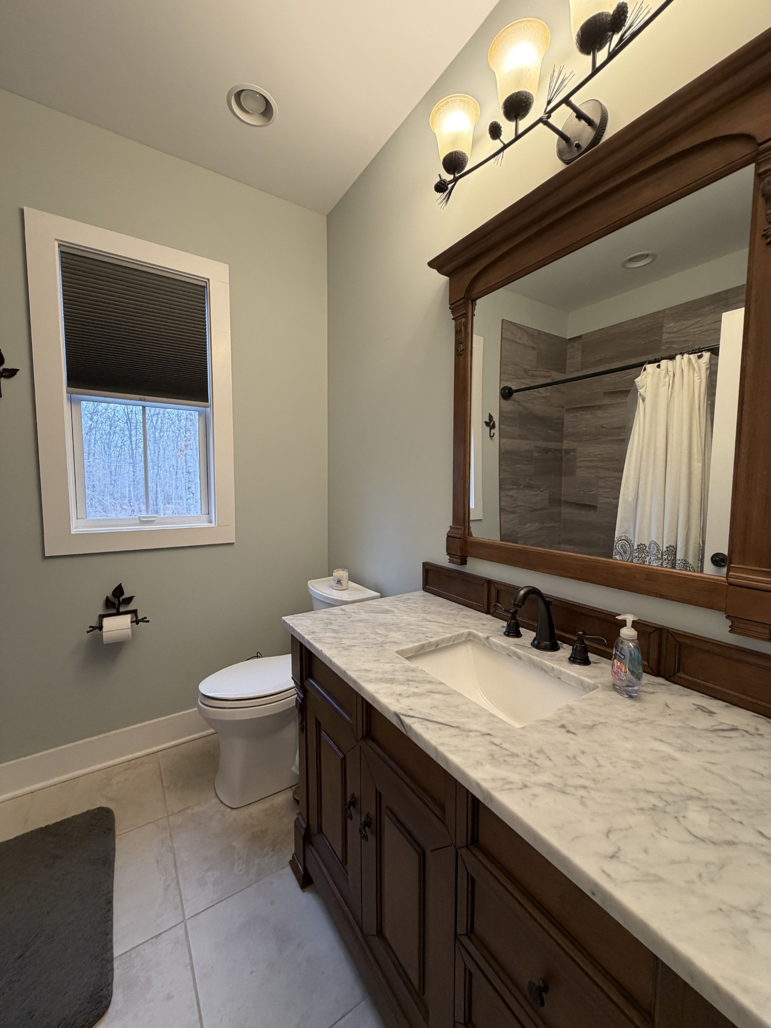 2095 Lake Louisa Loop Monteagle, TN 37356 - Photo 20 of 48 a bathroom with a granite countertop sink a large mirror and a toilet
