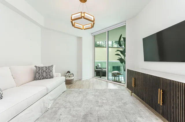 a living room with furniture