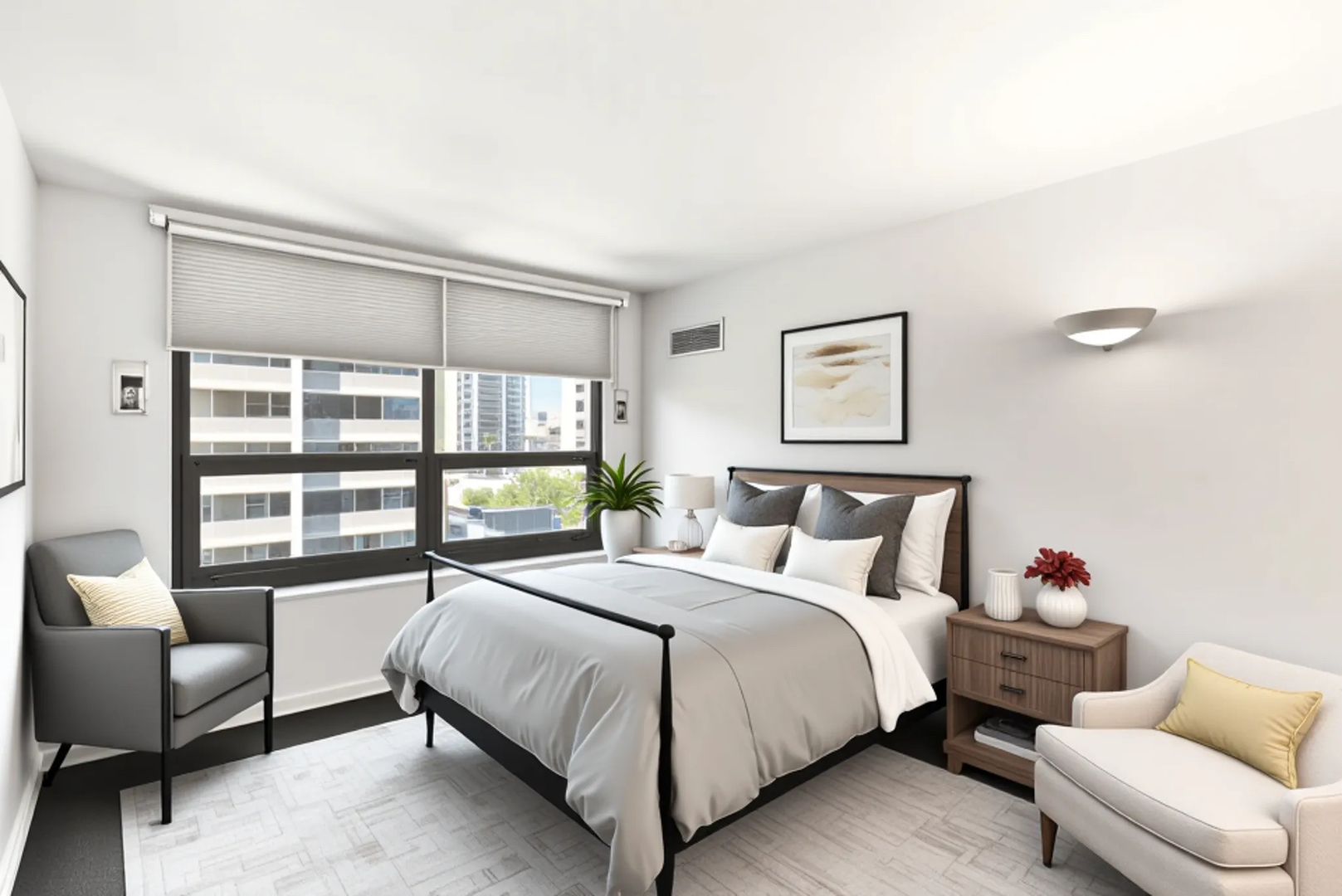 1410 North State Parkway, Unit 10B Chicago, IL 60610 - Photo 11 of 25 a bedroom with a bed and a large window