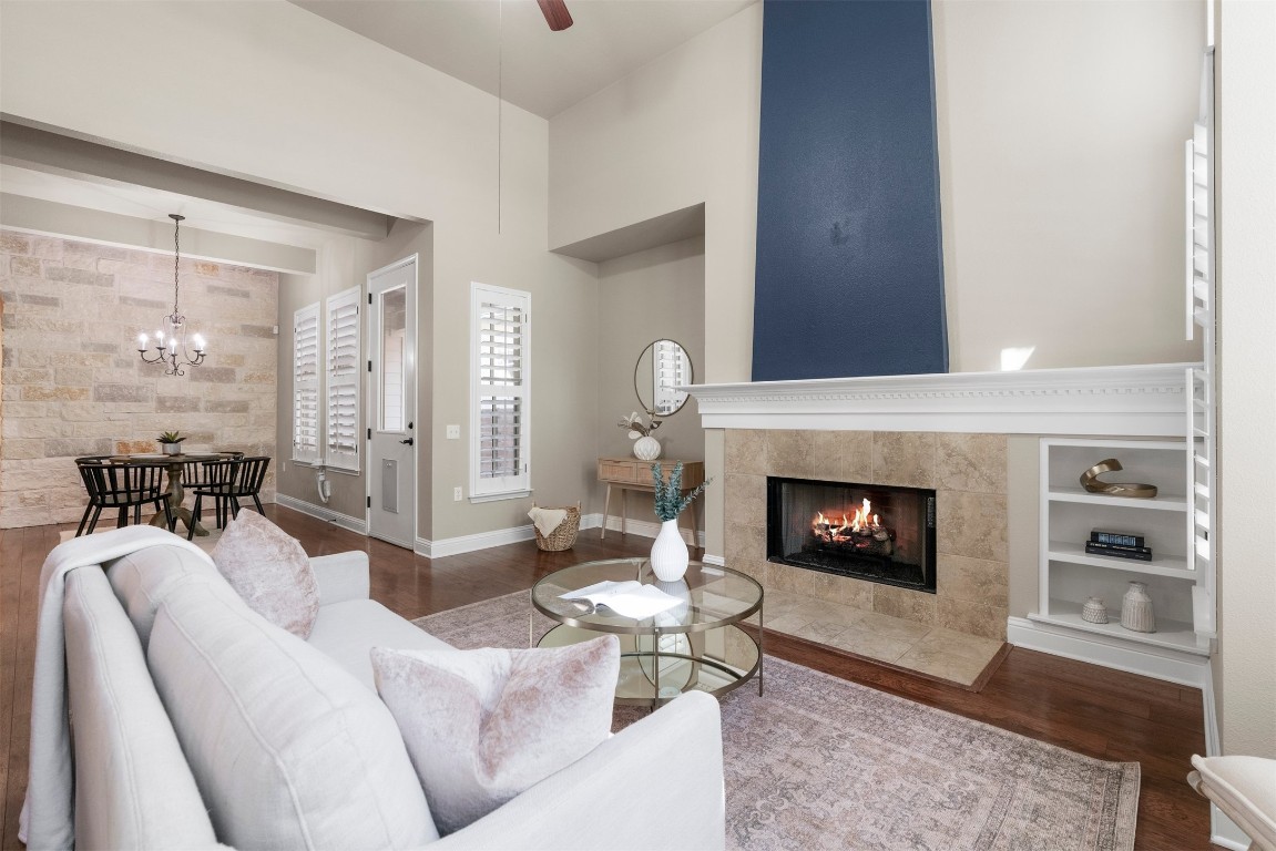 2020 Antone Street Austin, TX 78723 - Photo 10 of 35 a living room with furniture and a fireplace