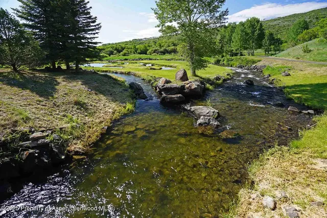 an outdoor view with patio