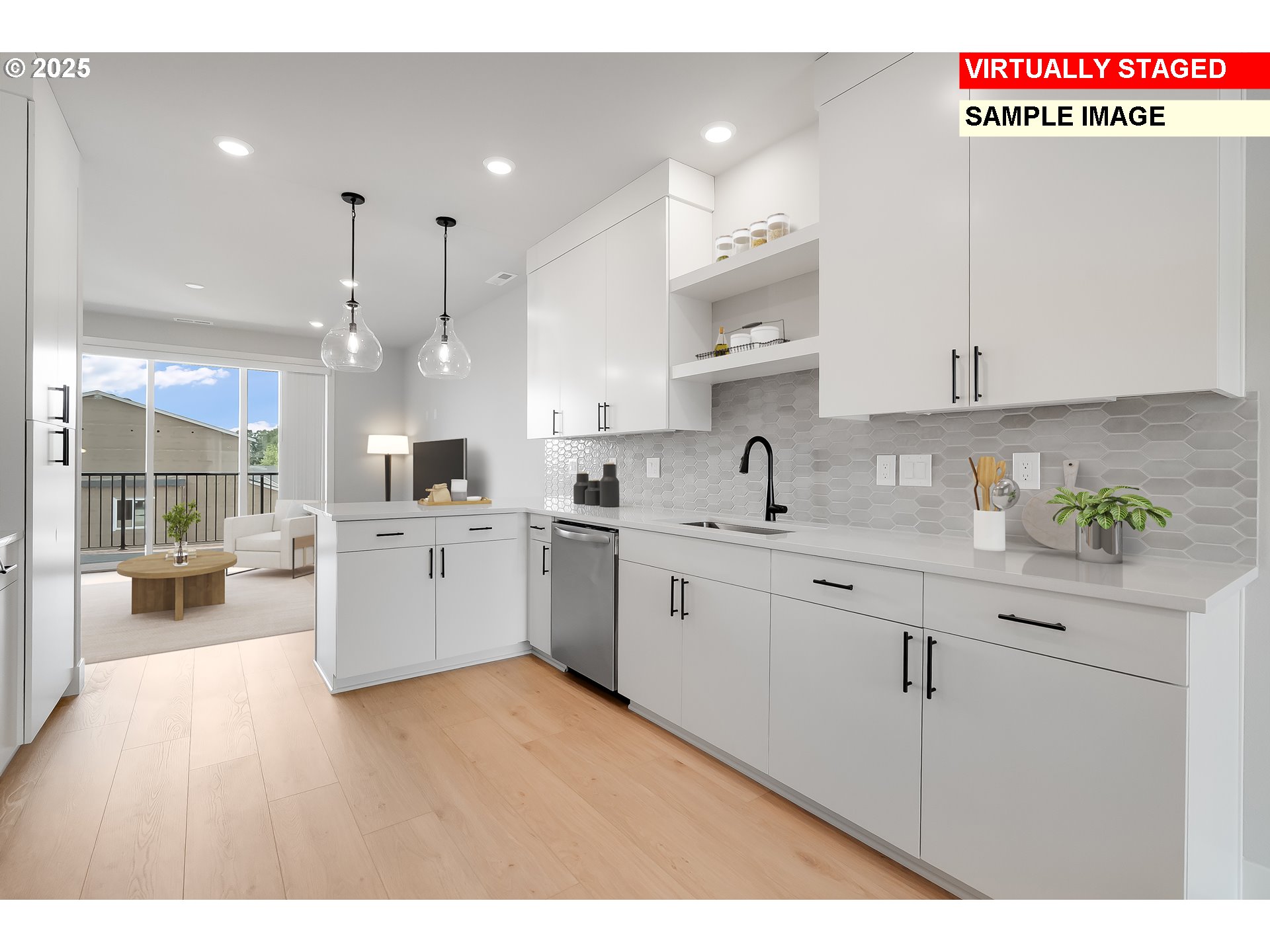 18620 Southwest Solitude Street Beaverton, OR 97007 - Photo 2 of 29 a kitchen with stainless steel appliances sink cabinets and wooden floor