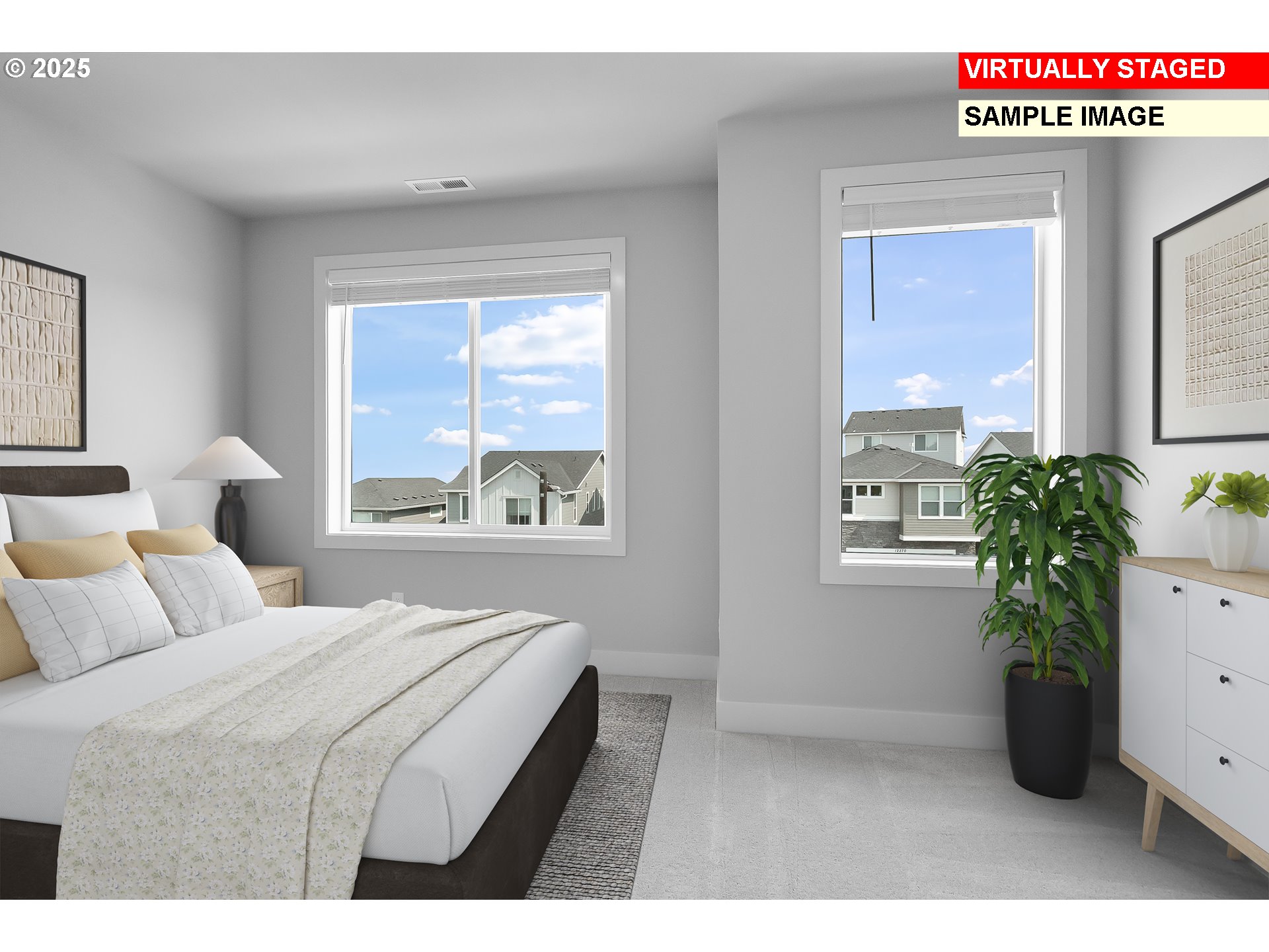 18620 Southwest Solitude Street Beaverton, OR 97007 - Photo 7 of 29 a bedroom with a bed and a potted plant