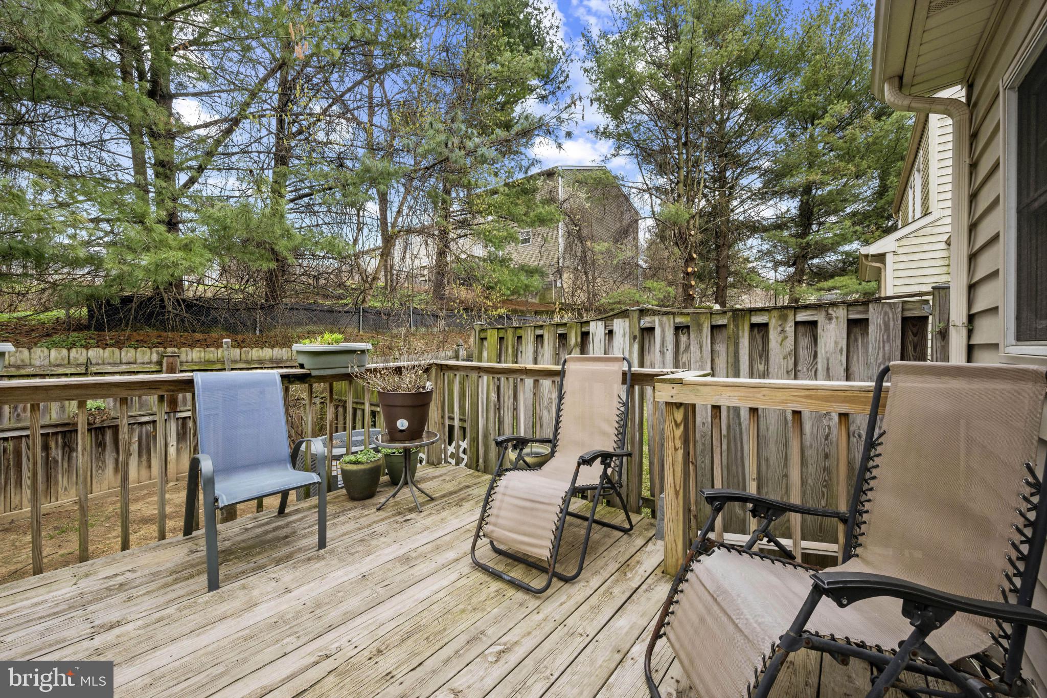 5 Wincrest Court Baltimore, MD 21208 - Photo 24 of 30 a view of a balcony with chairs and wooden fence