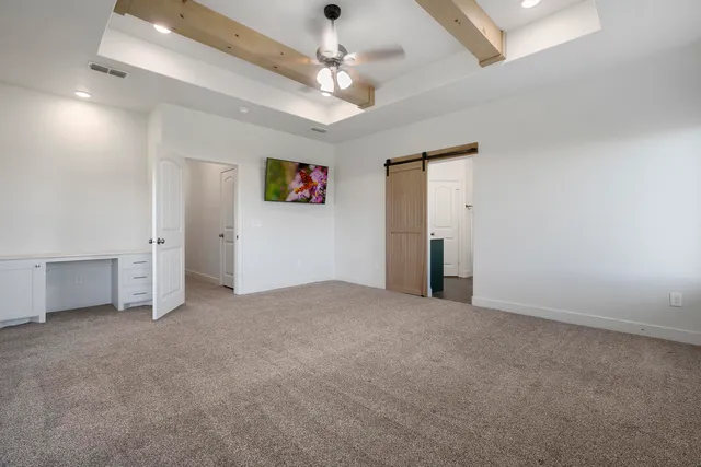 a bathroom with a double vanity sink and mirror