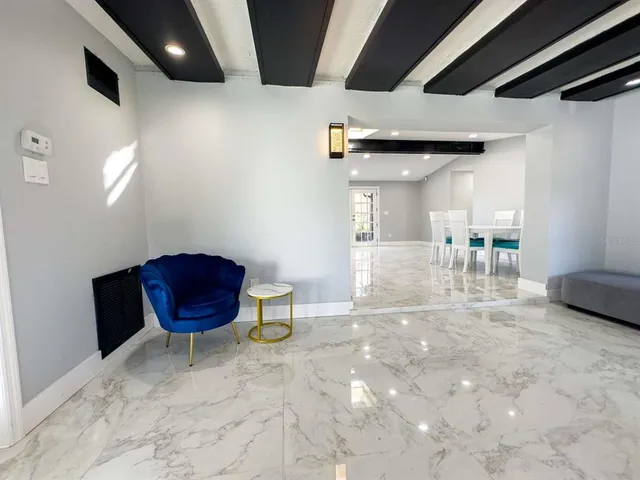 a living room with furniture