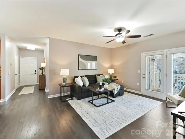 a living room with furniture