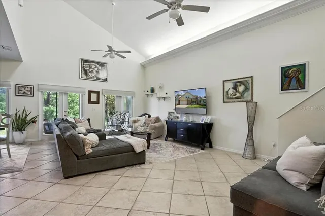 a living room with furniture and a couch