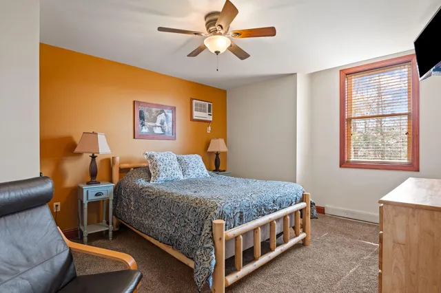 a front view of a house with patio