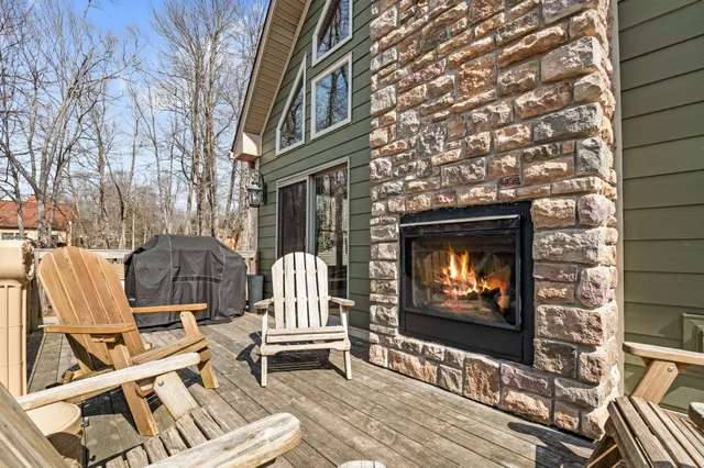 a view of a city with tall trees
