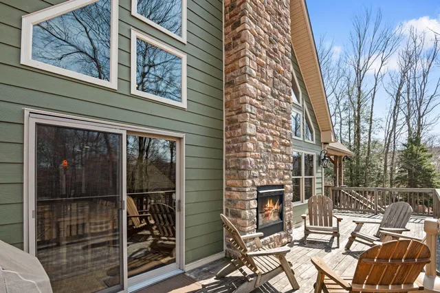a view of a lake with a house