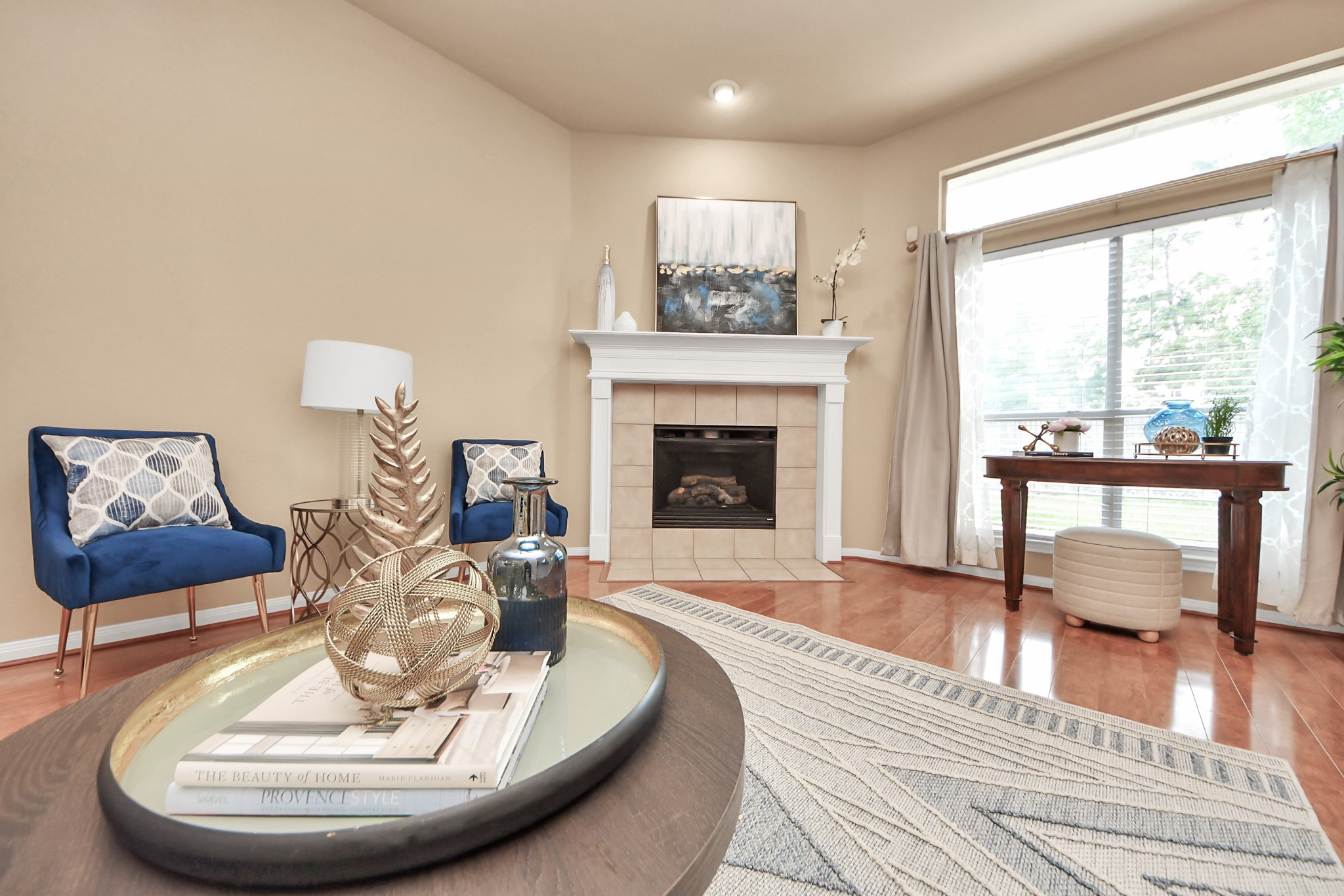 19123 Center Park Drive Spring, TX 77373 - Photo 21 of 42 a living room with furniture and a fireplace