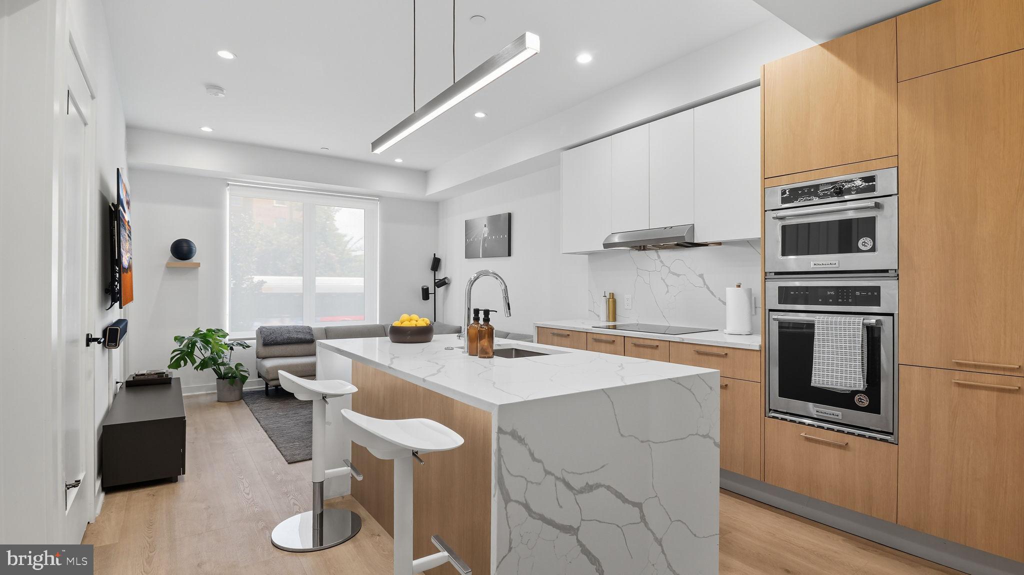 Sleek modern kitchen with elegant finishes.