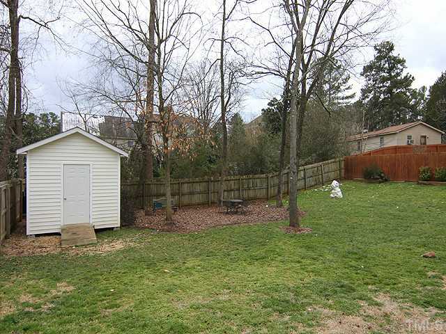 3805 Evander Way Raleigh, NC 27613 - Photo 23 of 23 The shed offers extra storage for yard equipment and tools or backyard toys.