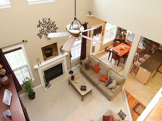3805 Evander Way Raleigh, NC 27613 - Photo 7 of 23 A view from above of the 2 story family room. Notice how open everything is...great for entertaining.