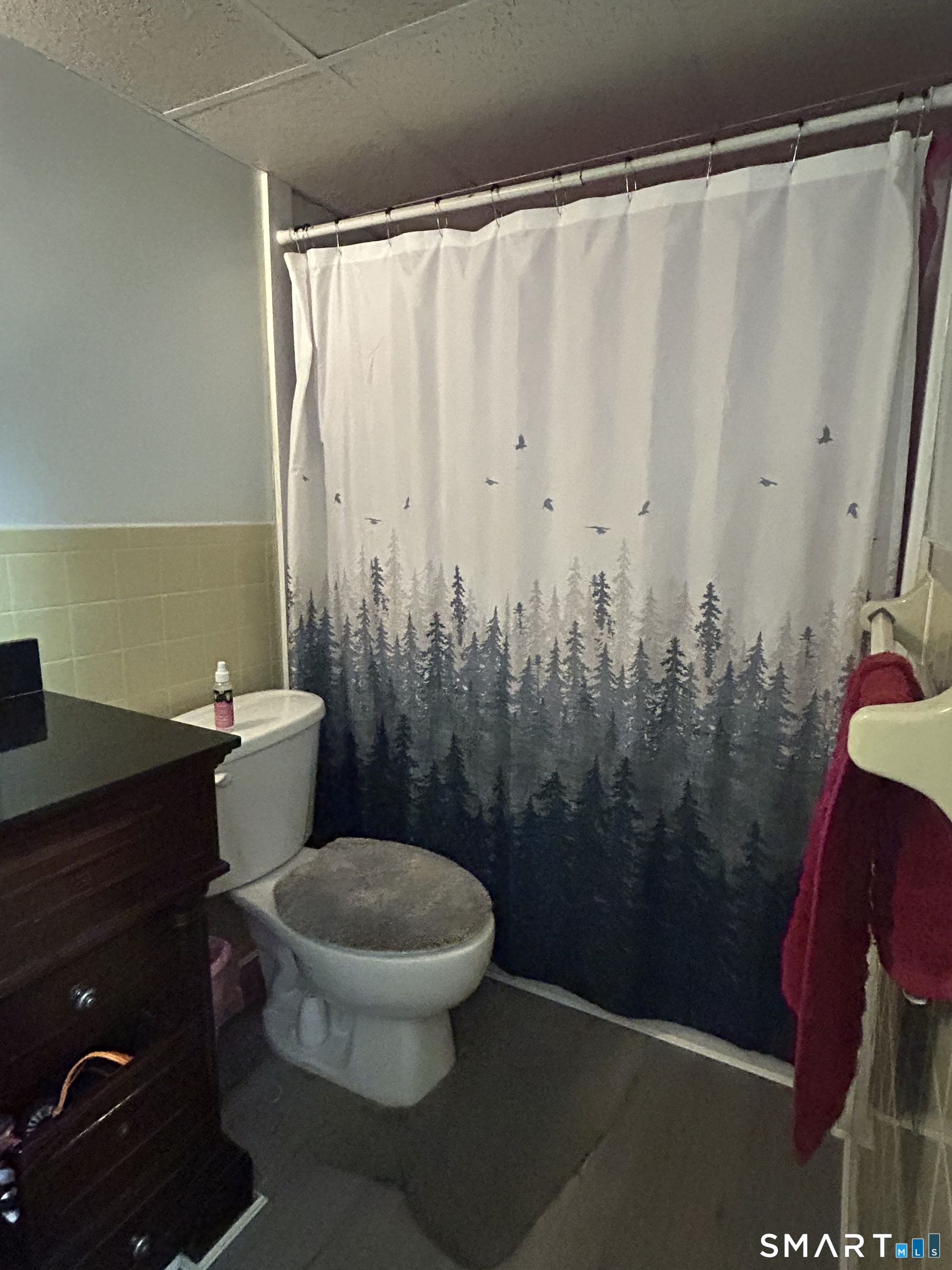 126 Triangle Street, Unit B13 Danbury, CT 06810 - Photo 19 of 20 a bathroom with a toilet and a shower curtain