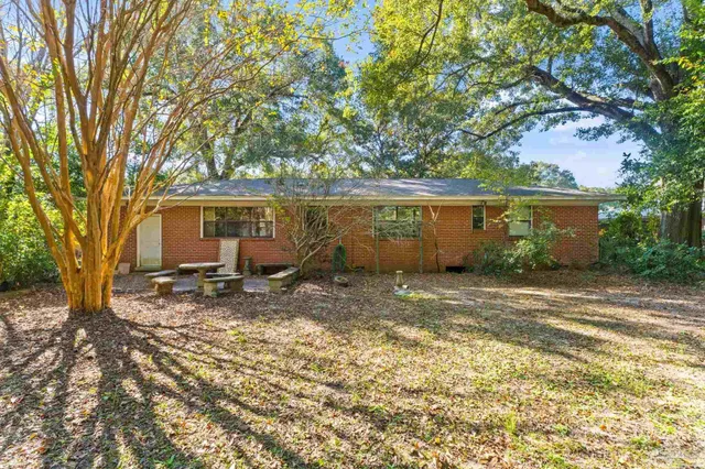 a view of a house with yard and a tree
