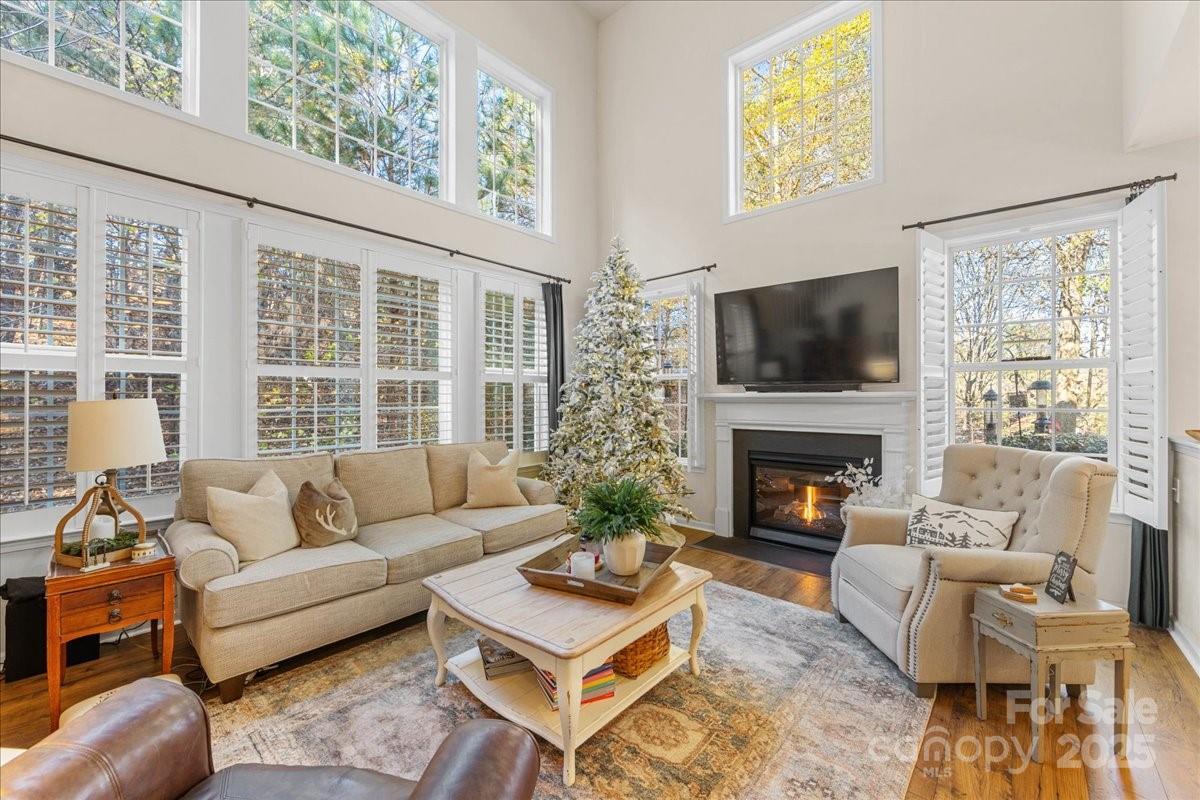 718 Deerbrook Lane Tega Cay, SC 29708 - Photo 14 of 45 a living room with furniture a flat screen tv and a fireplace