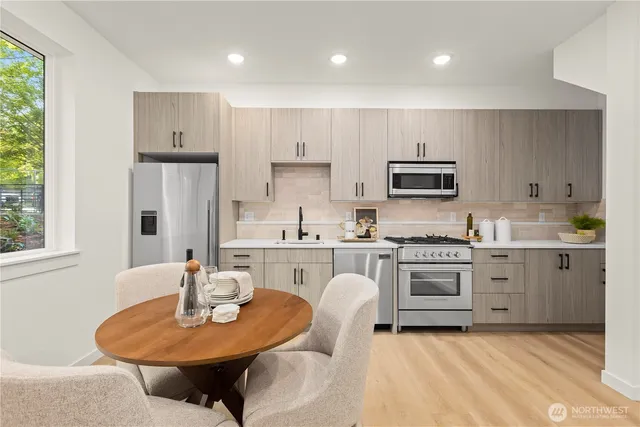 a bedroom with a bed and a shower