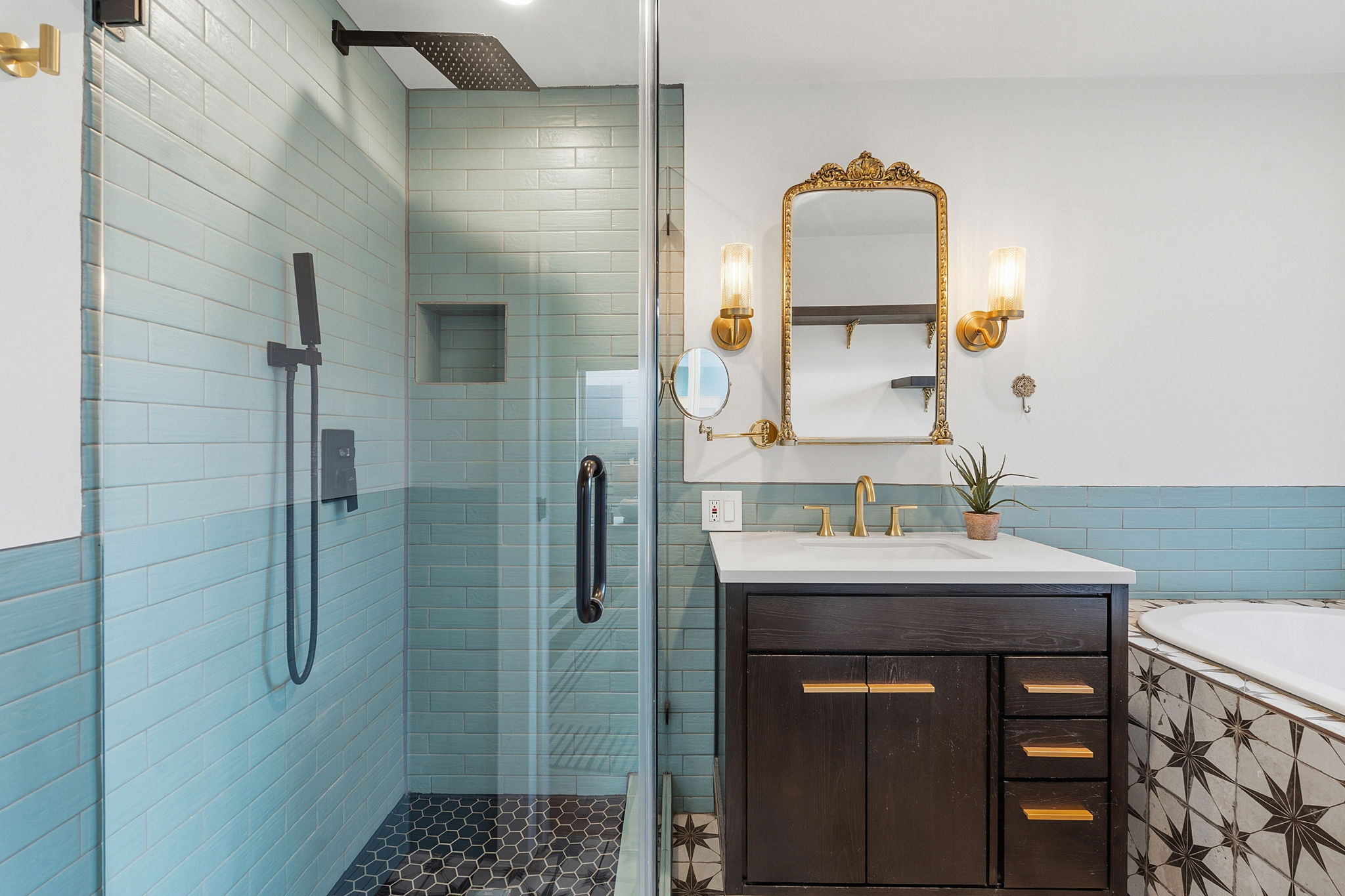 5509 Avenue F Austin, TX 78751 - Photo 3 of 40 The front house comes with three bedrooms and two full baths including this stand out primary ensuite.