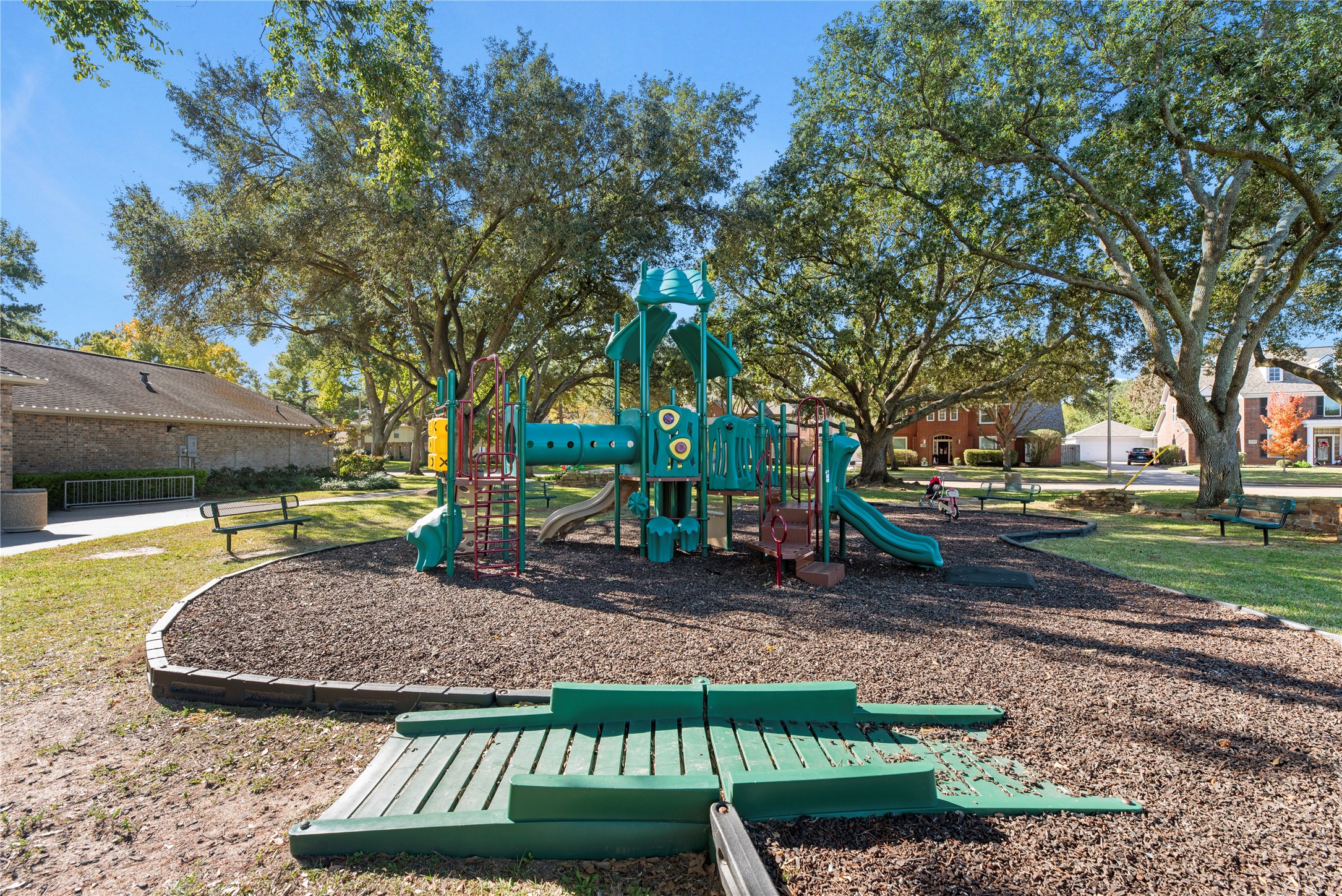 7403 Foxton Pl Court Houston, TX 77095 - Photo 36 of 41 Just steps from home, this
shaded playground invites the
littles to climb, slide, and play
while you enjoy the peaceful
park setting.