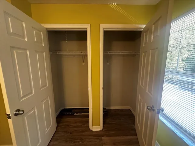 a view of wooden door