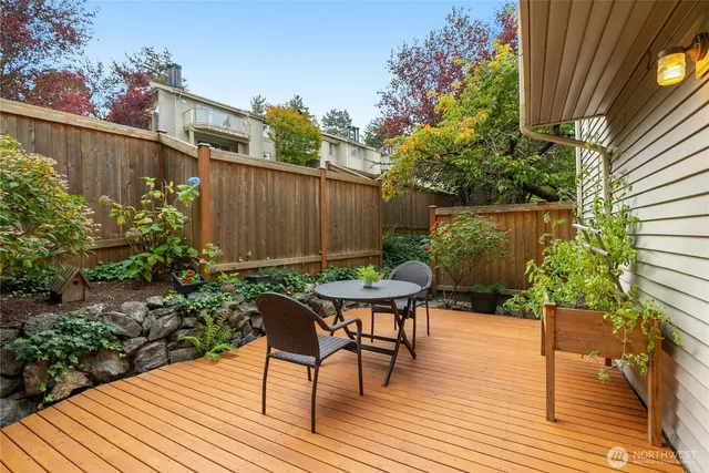 a view of a table and chairs in patio