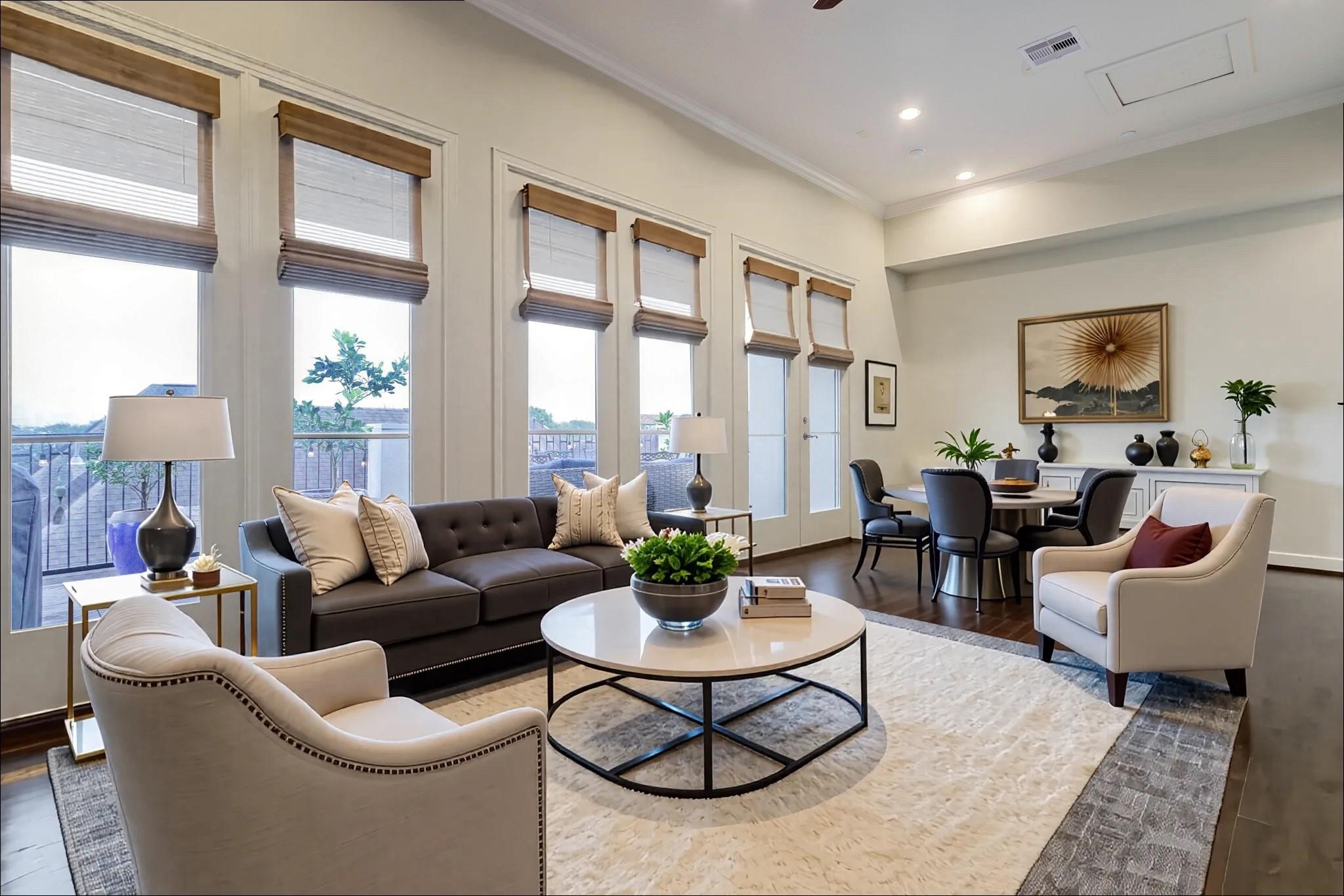 5218 Crawford Street Houston, TX 77004 - Photo 11 of 22 a living room with fireplace furniture and a large window