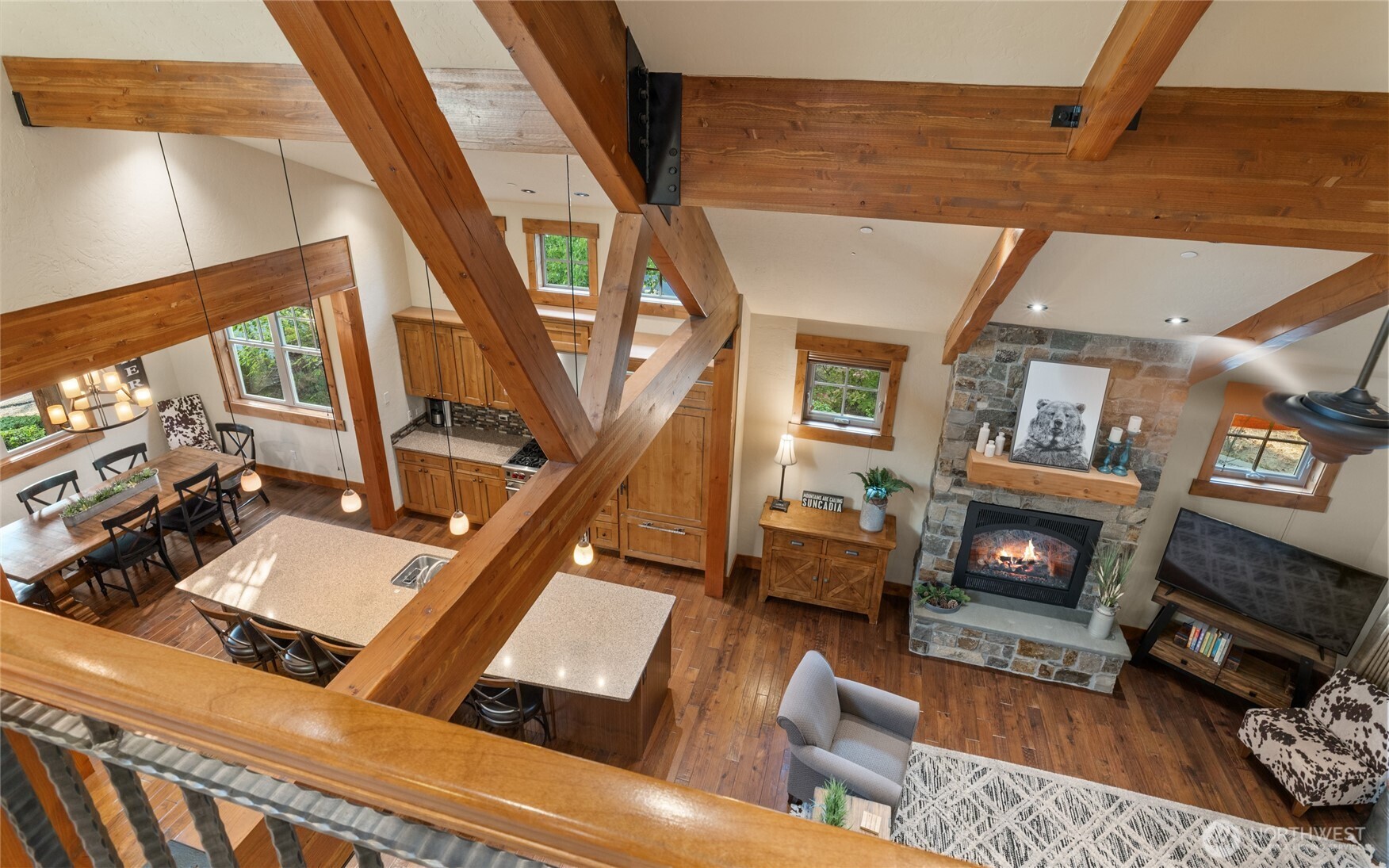 223 Cake Cle Elum, WA 98922 - Photo 24 of 33 a living room with furniture fireplace and a flat screen tv
