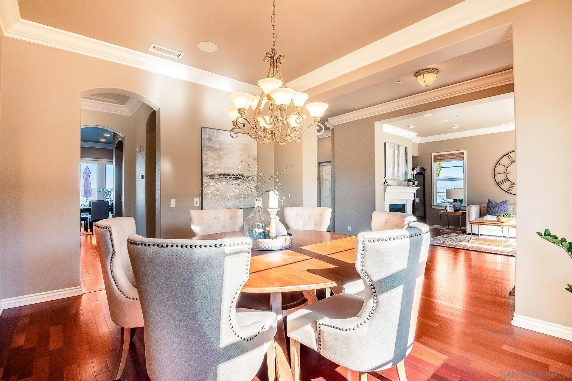 1219 Vista De Lomas Bonsall, CA 92003 - Photo 6 of 47 a view of a dining room with furniture and wooden floor