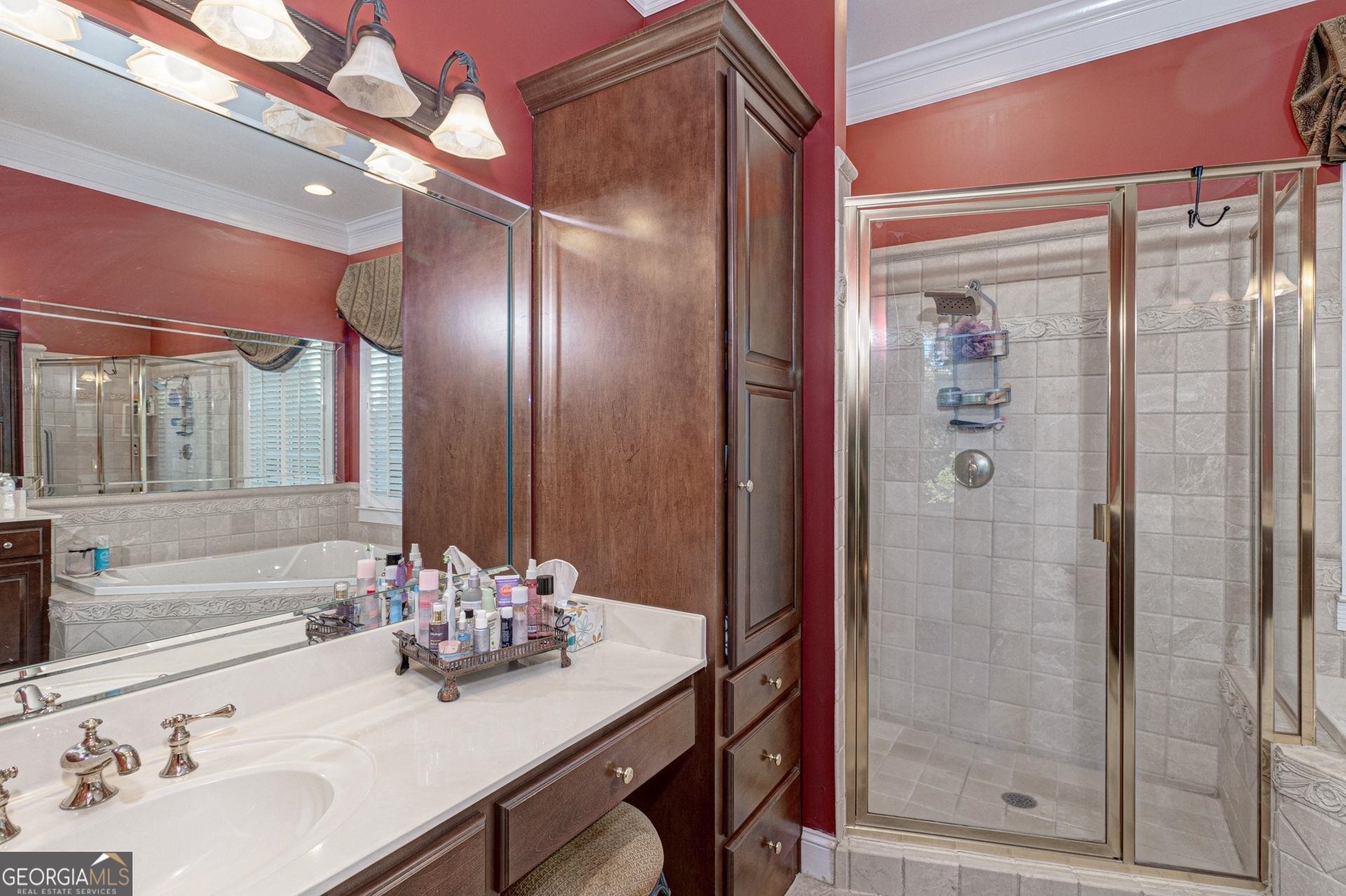 551 Mountain Ridge Drive Manchester, GA 31816 - Photo 28 of 72 Double vanities are a nice addition with custom cabinetry. The water closet can't be seen in the photos.