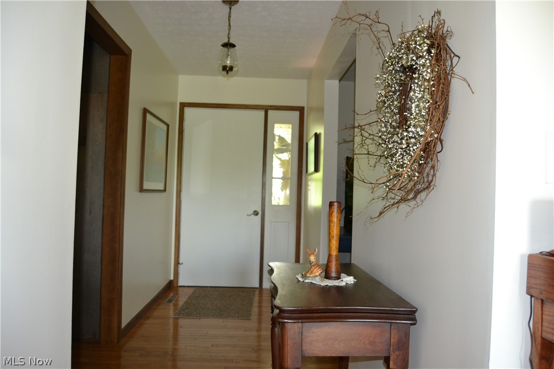 742 Highland Ridge Road Lowell, OH 45744 - Photo 14 of 31 Foyer with living room to the right. Notice the wood floors and door sidelight.