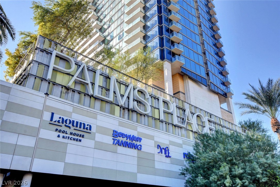 4381 West Flamingo Road, Unit 3002 Las Vegas, NV 89103 - Photo 31 of 59 Gleaming glass balconies and modern architecture define this striking high-rise exterior.
