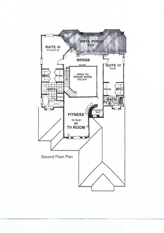 a view of a hallway with windows