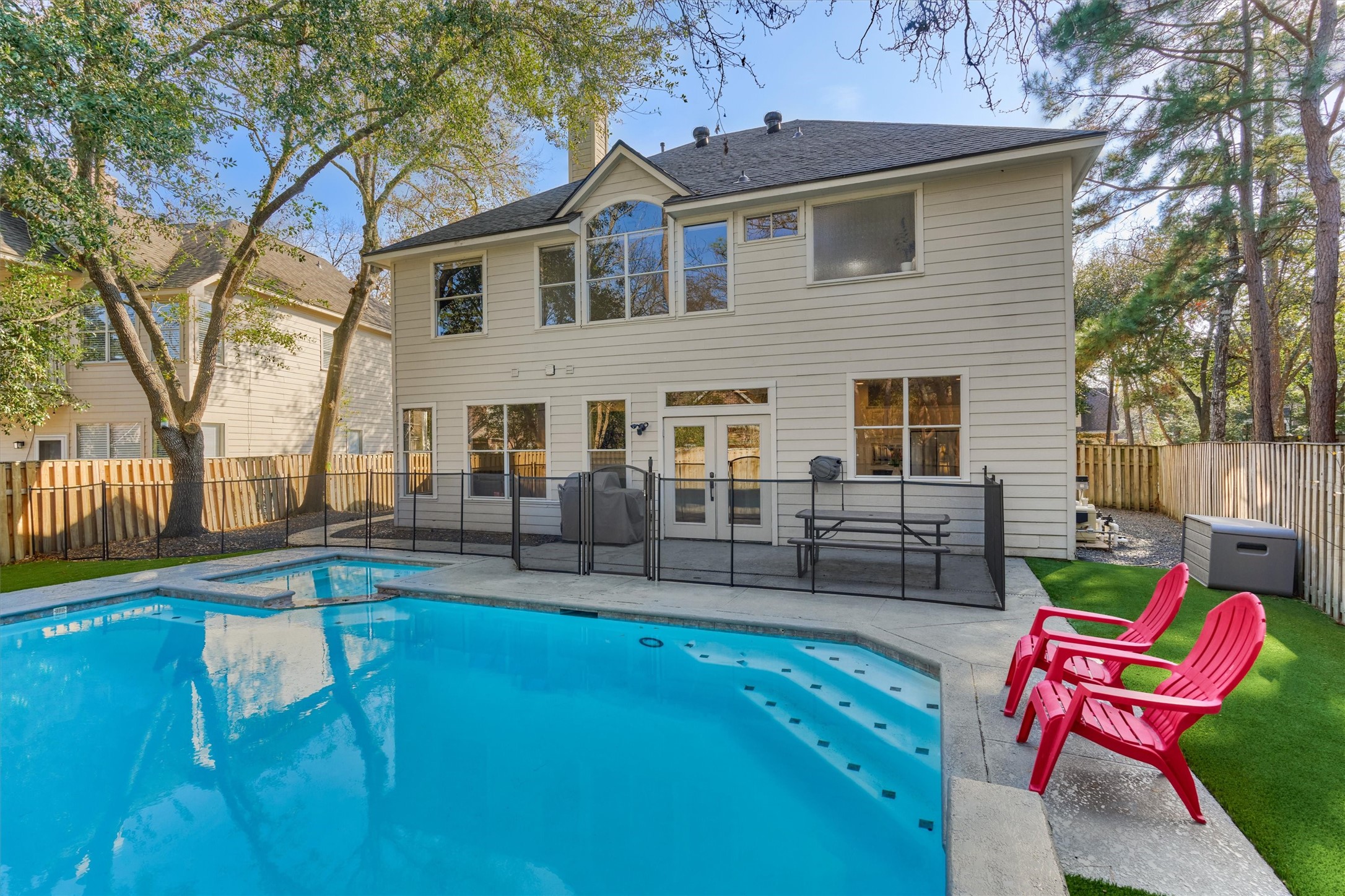 58 South Bethany Bend Circle Spring, TX 77382 - Photo 36 of 45 Whether it's enjoying alone time or entertaining family and friends, this backyard has everything to suit your needs!